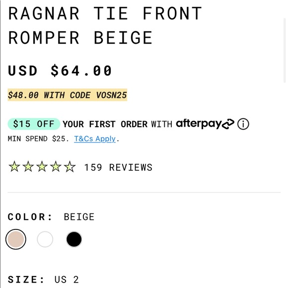 Princess Polly Ragnar Tie Front Romper Beige - Picture 6 of 15